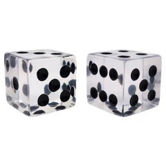 Pair of Vintage Large Lucite Dice