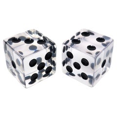 Pareja de dados grandes vintage de lucita