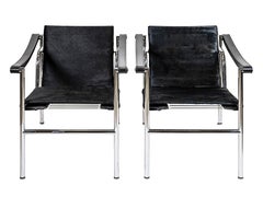 Coppia di poltrone vintage Le Corbusier LC1 di Cassina