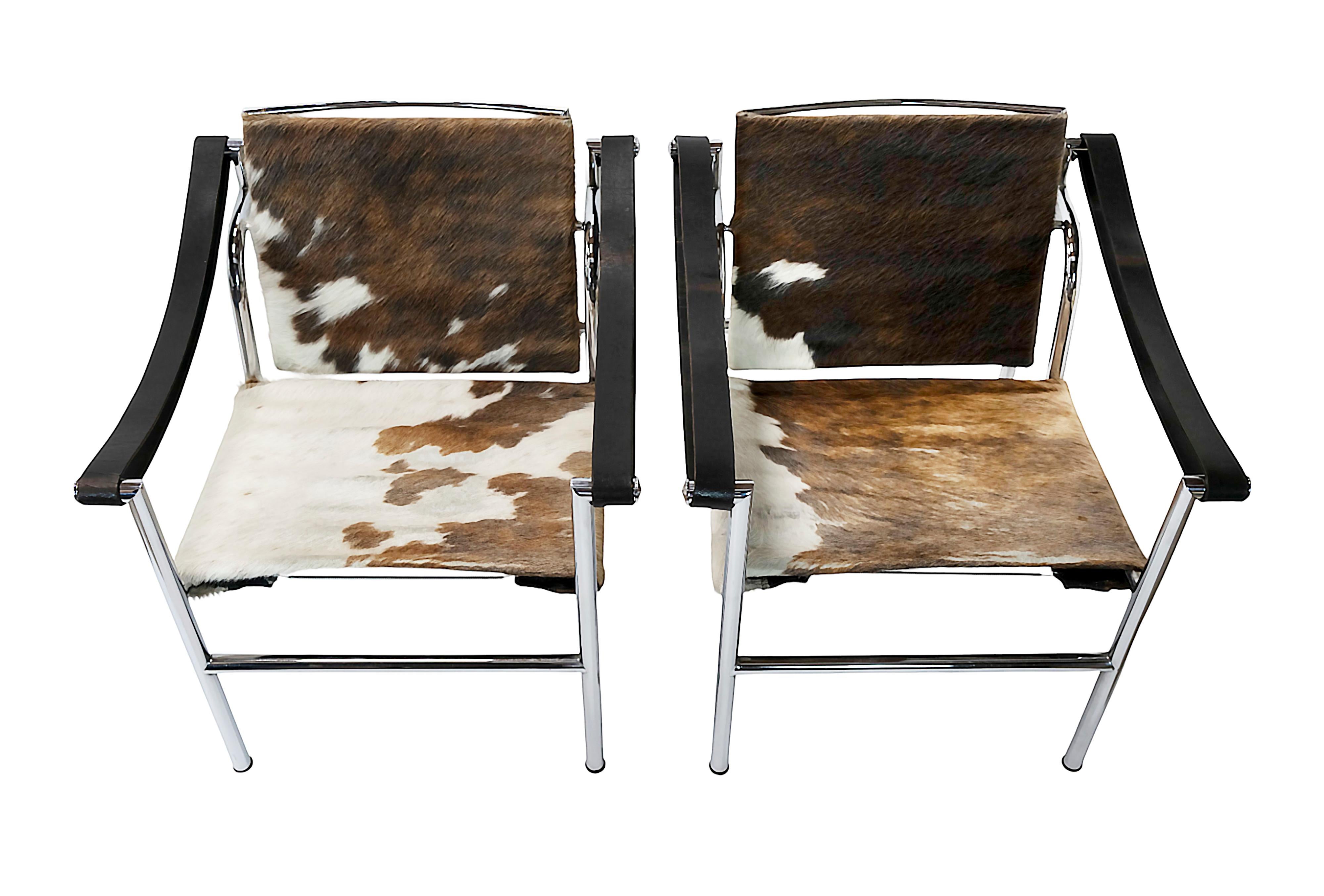 Ein Paar Vintage Le Corbusier Sessel LC1 von Cassina (Moderne der Mitte des Jahrhunderts) im Angebot