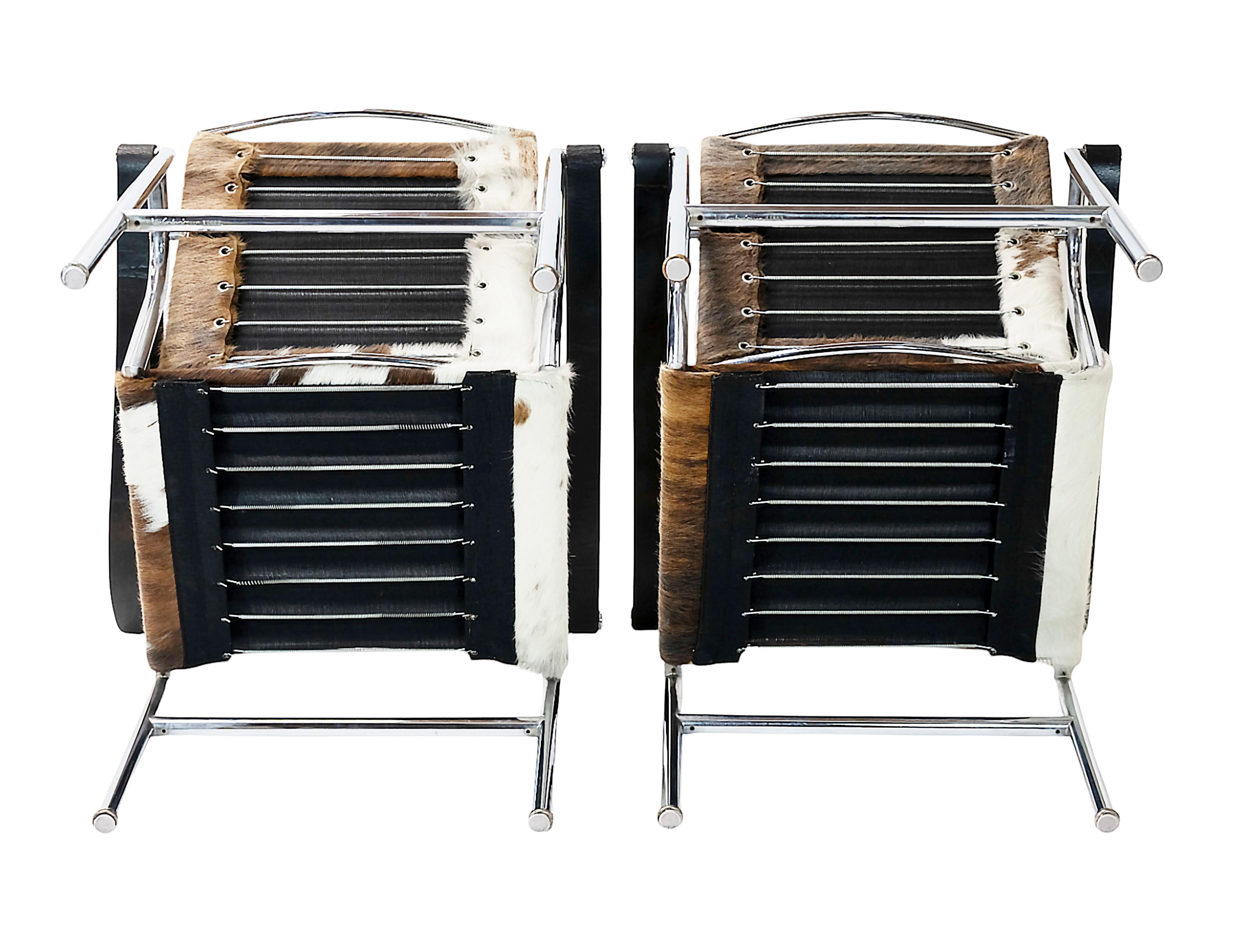 Ein Paar Vintage Le Corbusier Sessel LC1 von Cassina (20. Jahrhundert) im Angebot