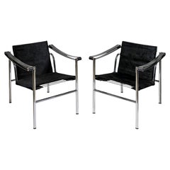 Coppia di poltrone vintage Le Corbusier LC1 di Cassina