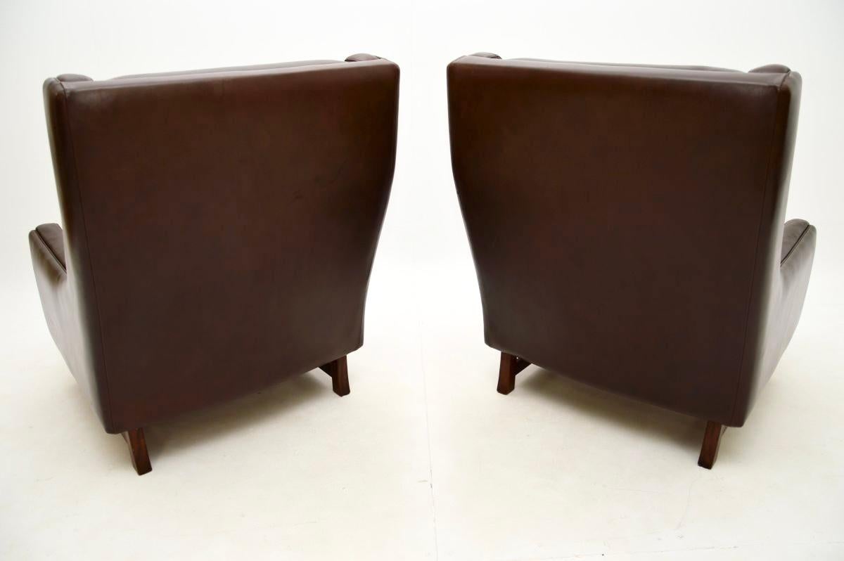 Pair of Vintage Leather Armchairs by Torbjorn Afdal for Bruksbo For Sale 1