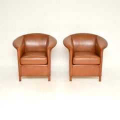 Paire de fauteuils en cuir Vintage par Wittmann