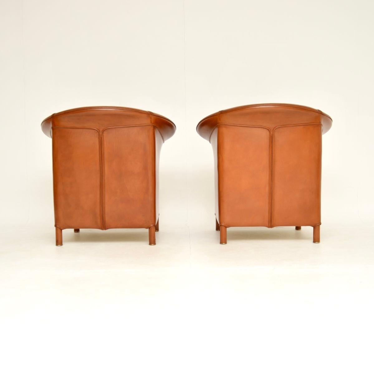 Fin du 20e siècle Paire de fauteuils en cuir Vintage par Wittmann en vente