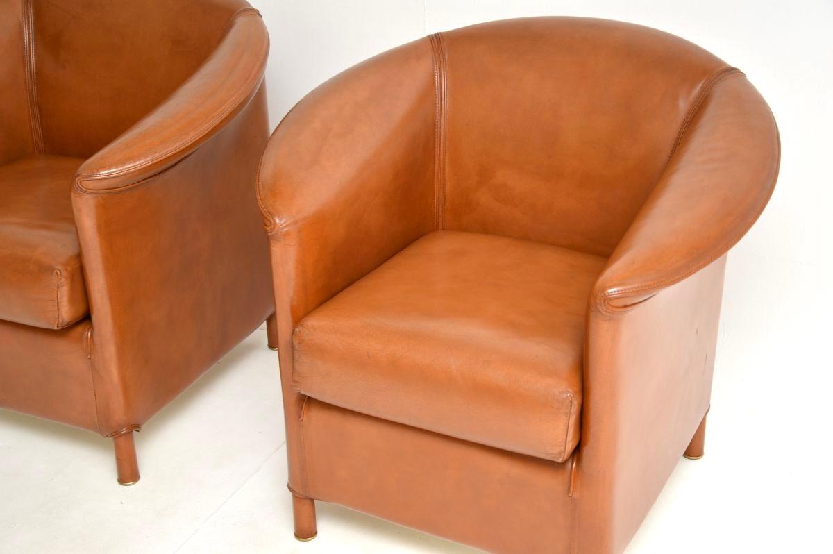 Paire de fauteuils en cuir Vintage par Wittmann en vente 1
