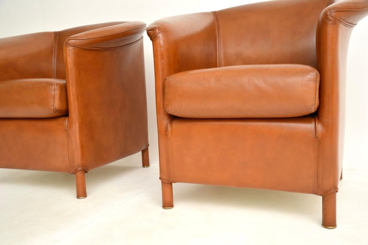 Paire de fauteuils en cuir Vintage par Wittmann en vente 2