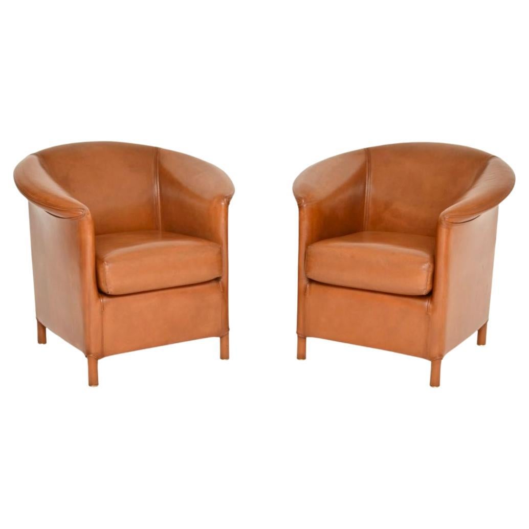 Paire de fauteuils en cuir Vintage par Wittmann