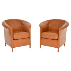 Paar Vintage Ledersessel von Wittmann