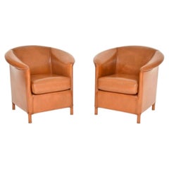 Pair of Vintage Leather Armchairs by Wittmann