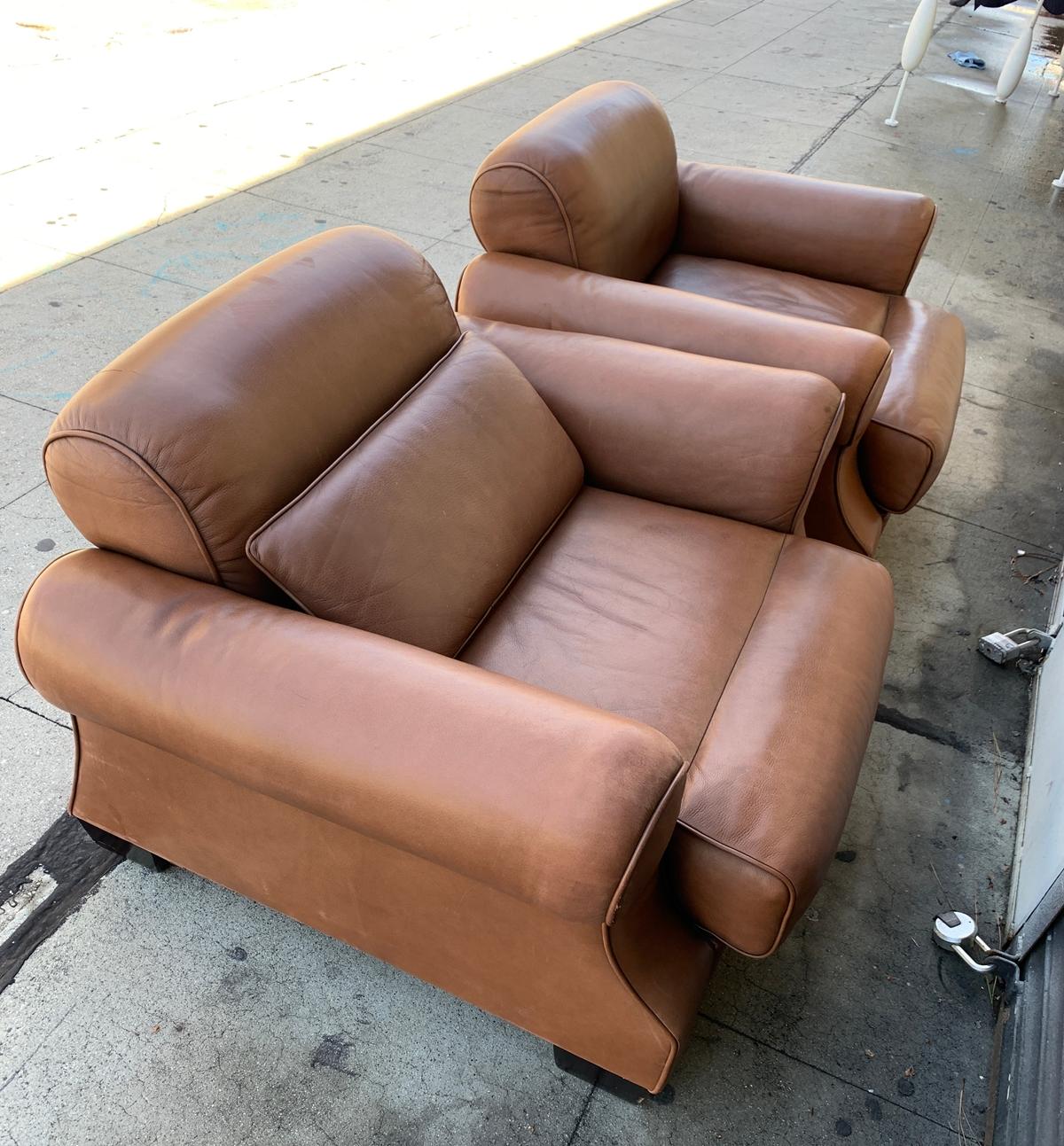 Pair of Vintage Leather Chairs by Nienkamper 7