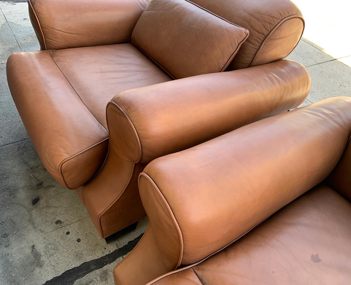 Pair of Vintage Leather Chairs by Nienkamper 8