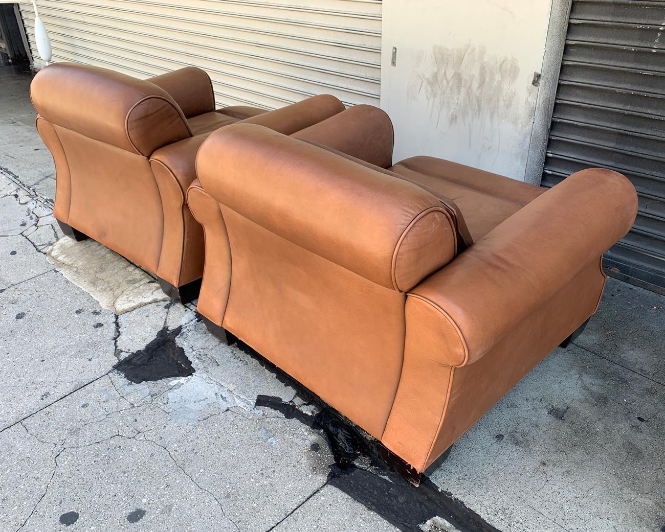 Pair of Vintage Leather Chairs by Nienkamper 1