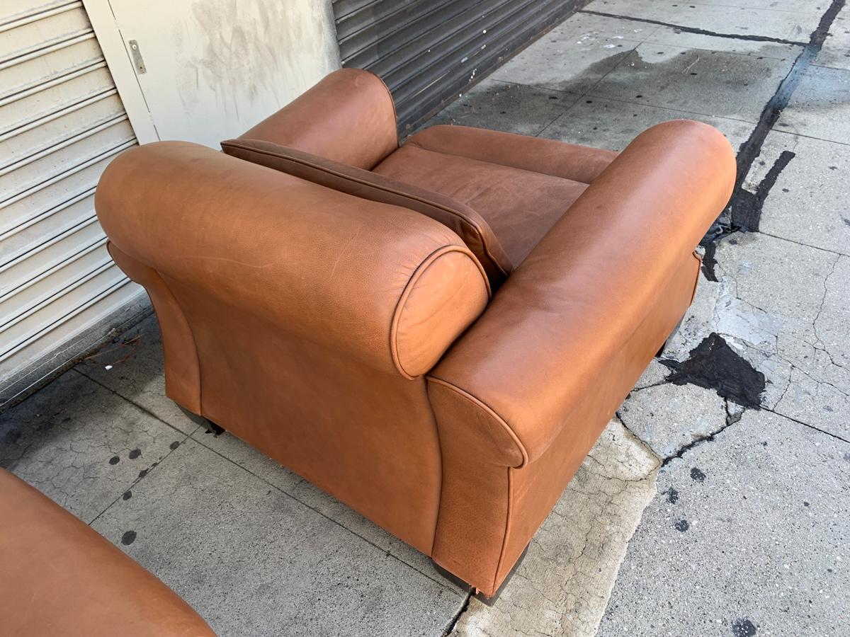 Pair of Vintage Leather Chairs by Nienkamper 3