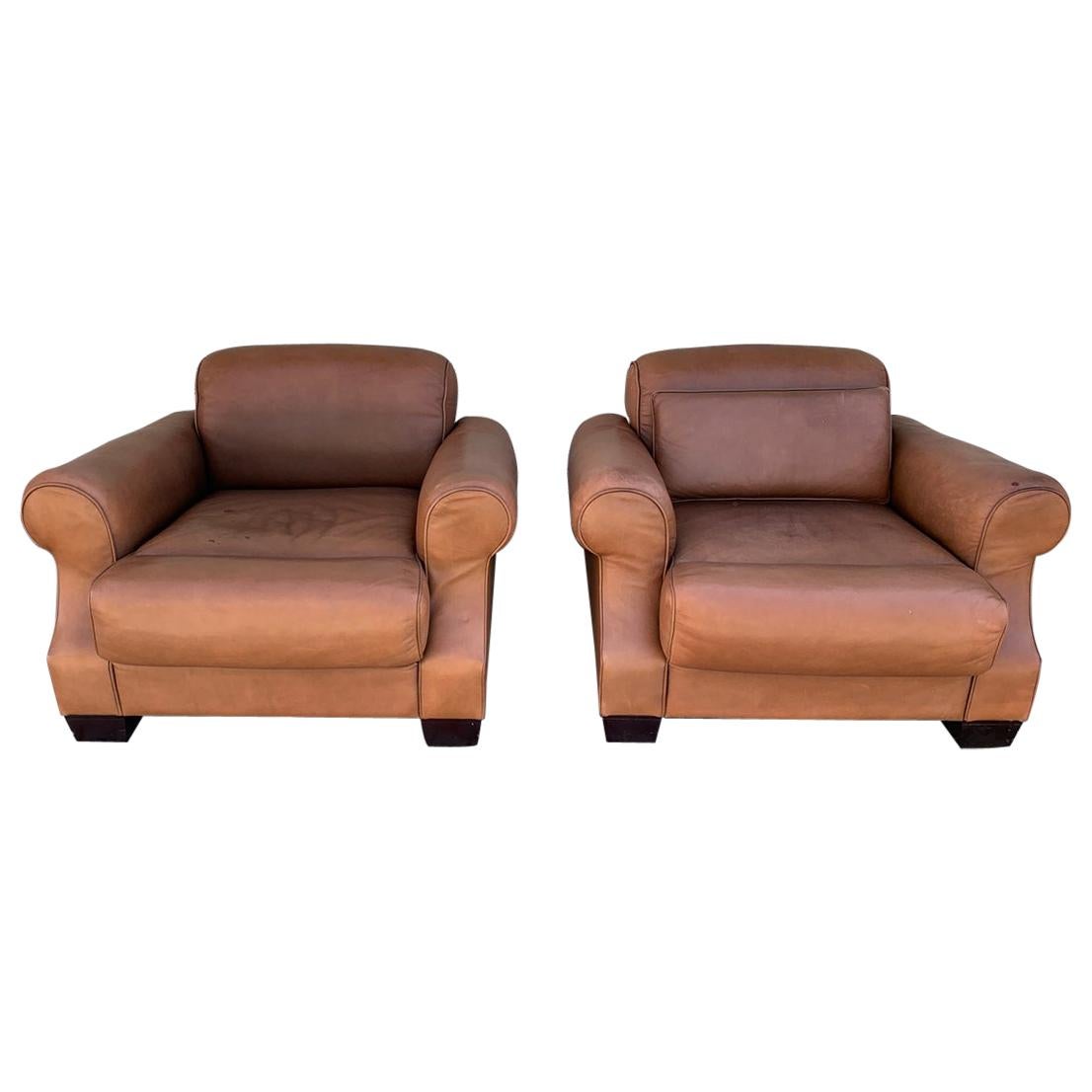 Pair of Vintage Leather Chairs by Nienkamper