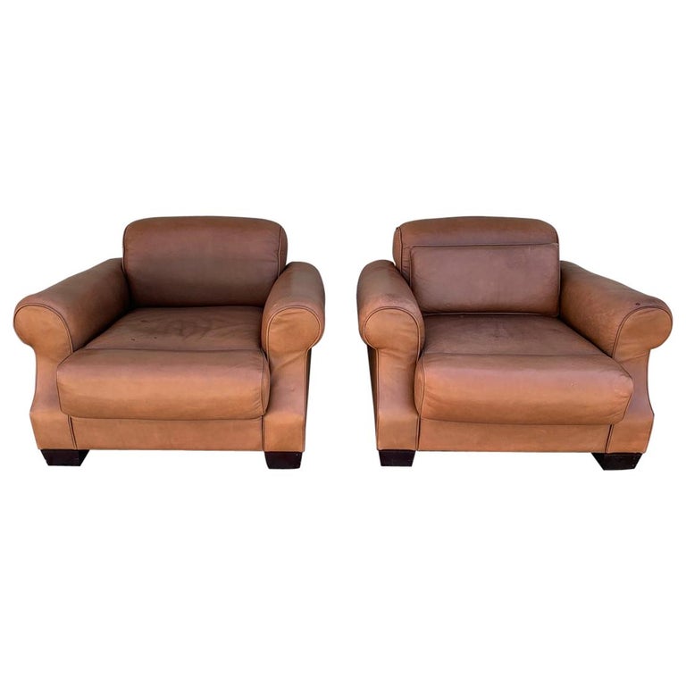 Pair of Vintage Leather Chairs by Nienkamper For Sale at 1stDibs