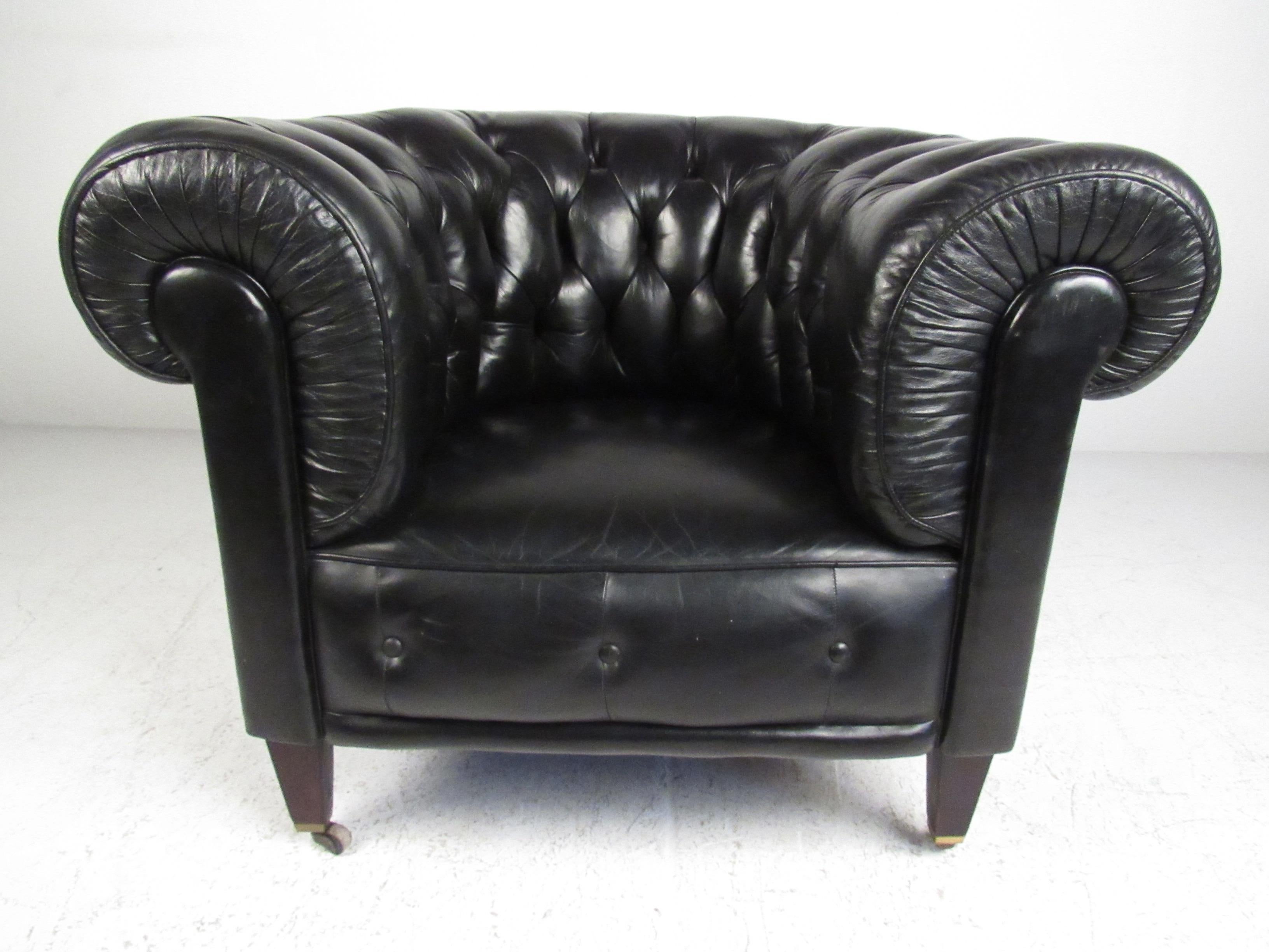 Pair of Vintage Leather Chesterfield Club Chairs 2