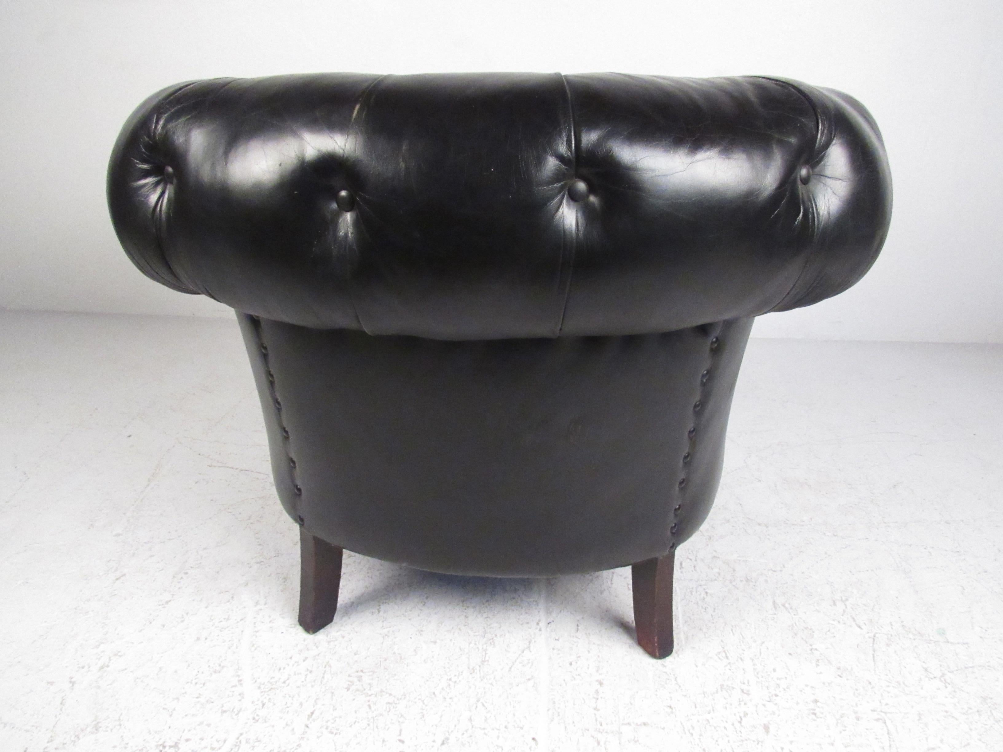 American Pair of Vintage Leather Chesterfield Club Chairs
