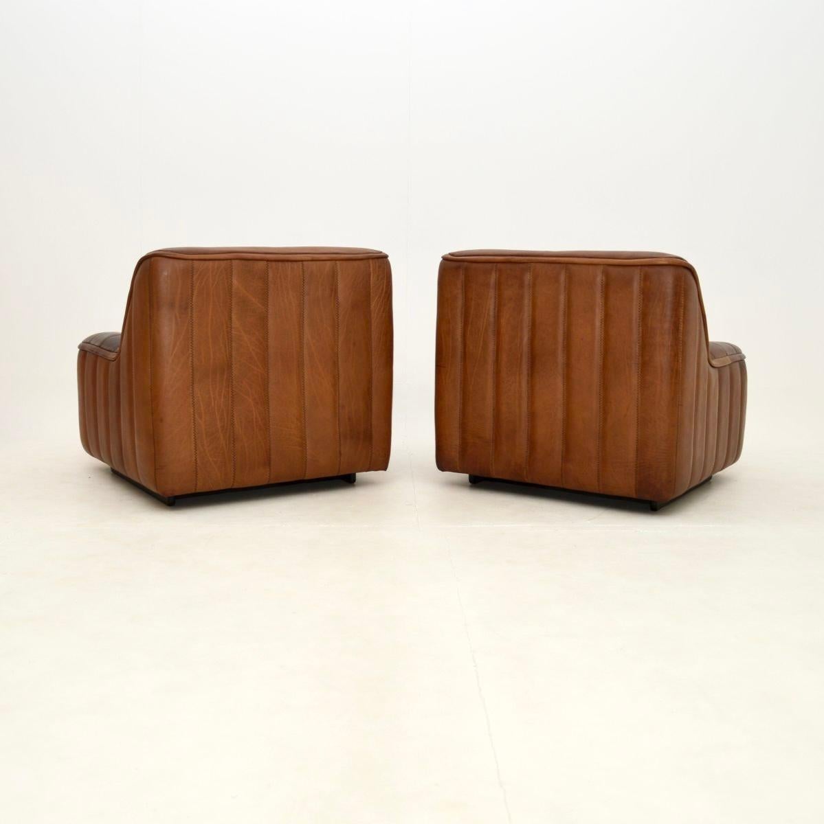 Pair of Vintage Leather DS 84 Armchairs by De Sede In Good Condition For Sale In London, GB