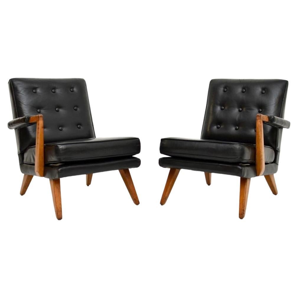 Paar G Plan Sessel aus Leder im Vintage-Stil / Zweisitzer-Sofa aus Leder im Angebot