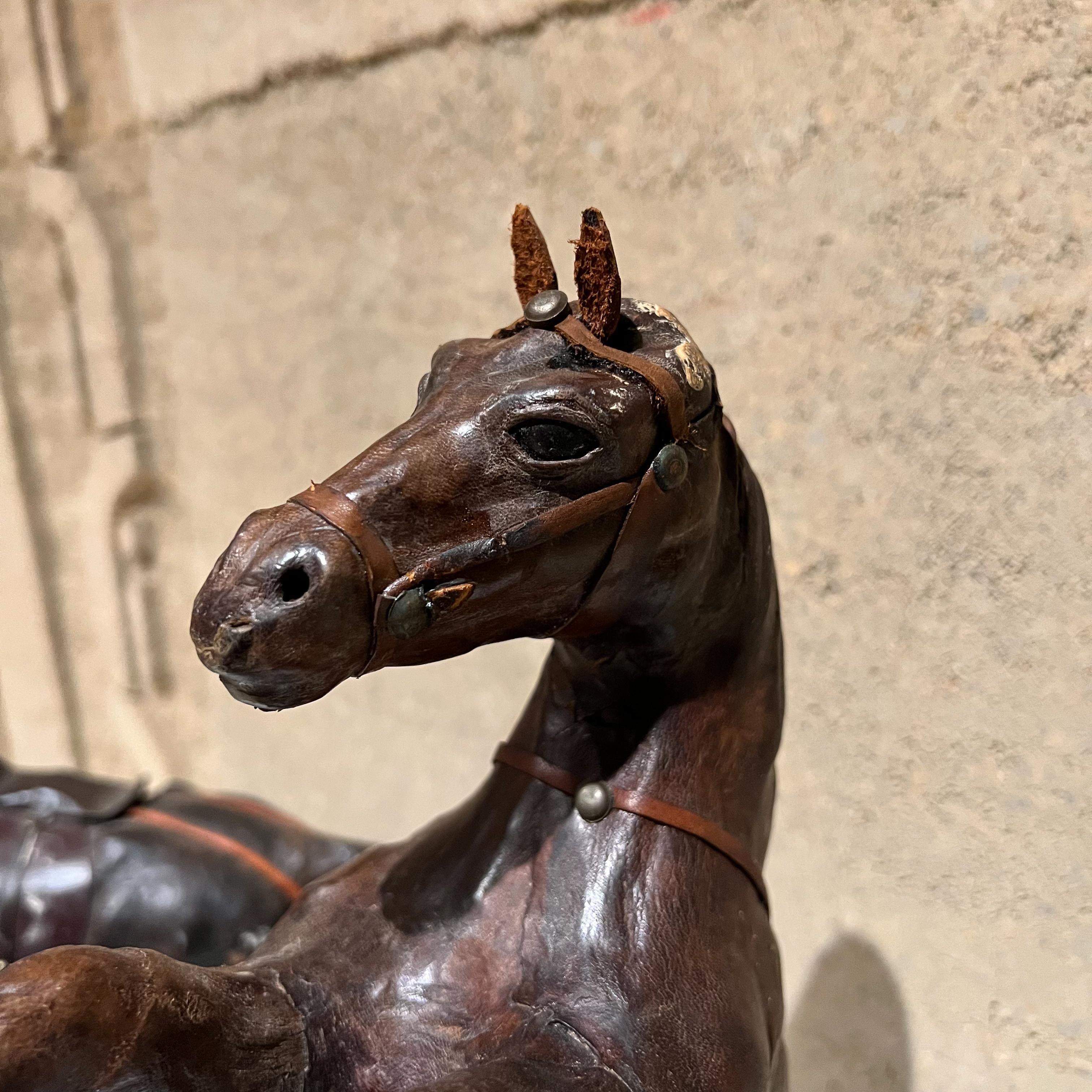 antique leather horse