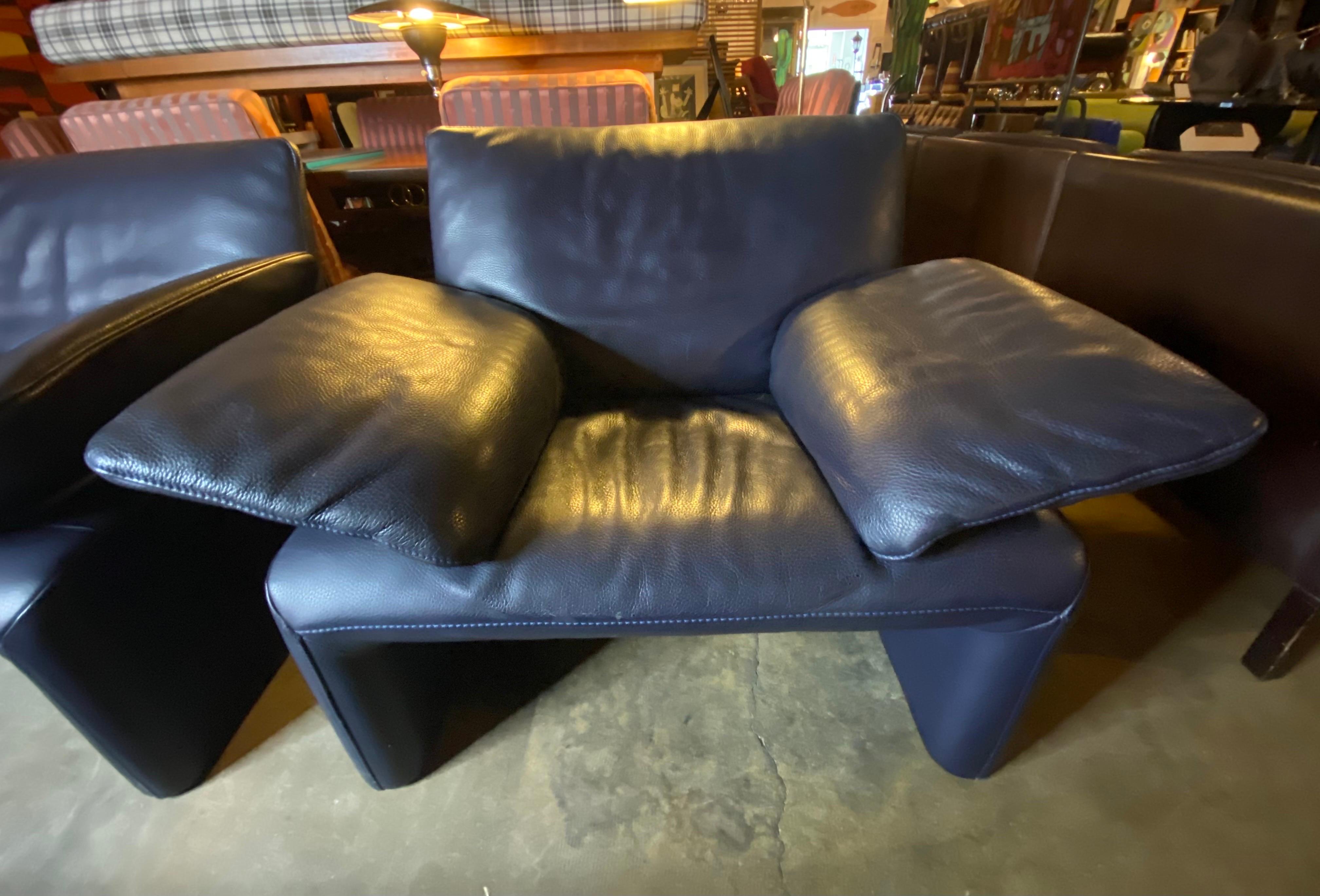Late 20th Century Pair of Vintage Leather Lounge Chairs, Belgium, 1990s