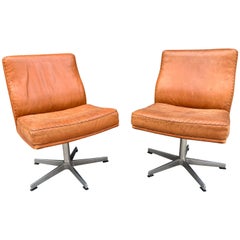 Pair of Retro Leather Office Chairs