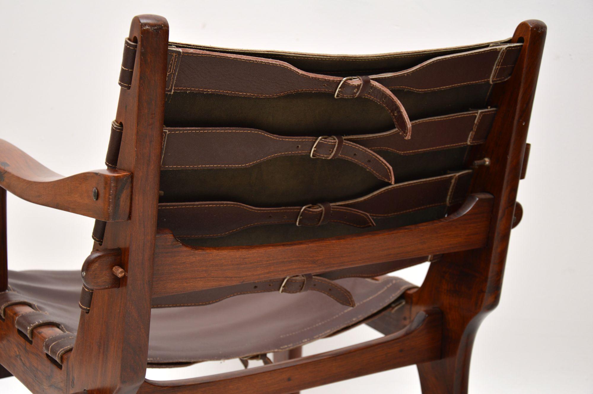 Pair of Vintage Leather Safari Armchairs by Angel Pazmino 6