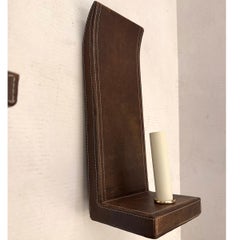 Pair of Vintage Leather Sconces