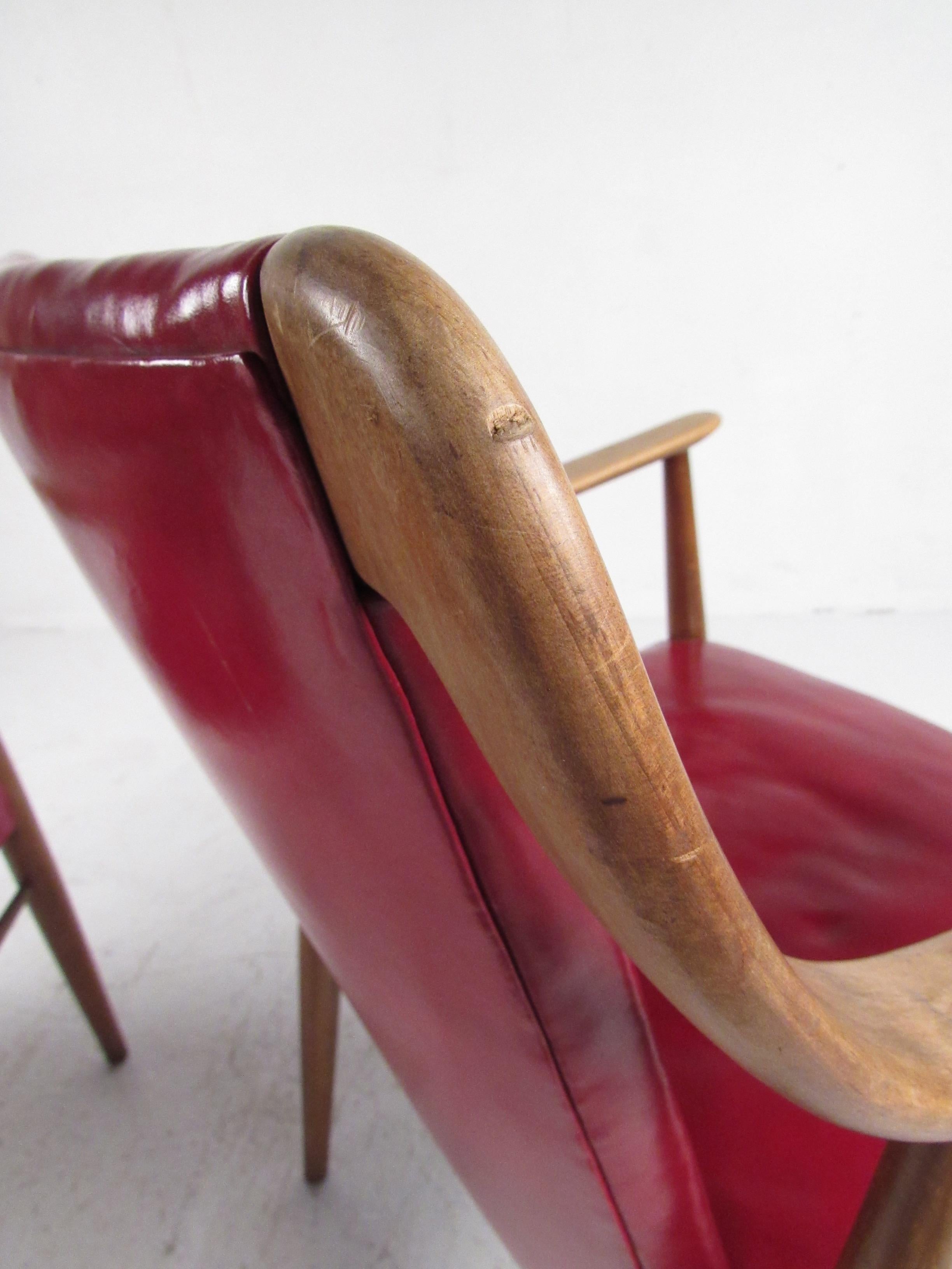 Pair of Vintage Leather Side Chairs after Peter Hvidt 10