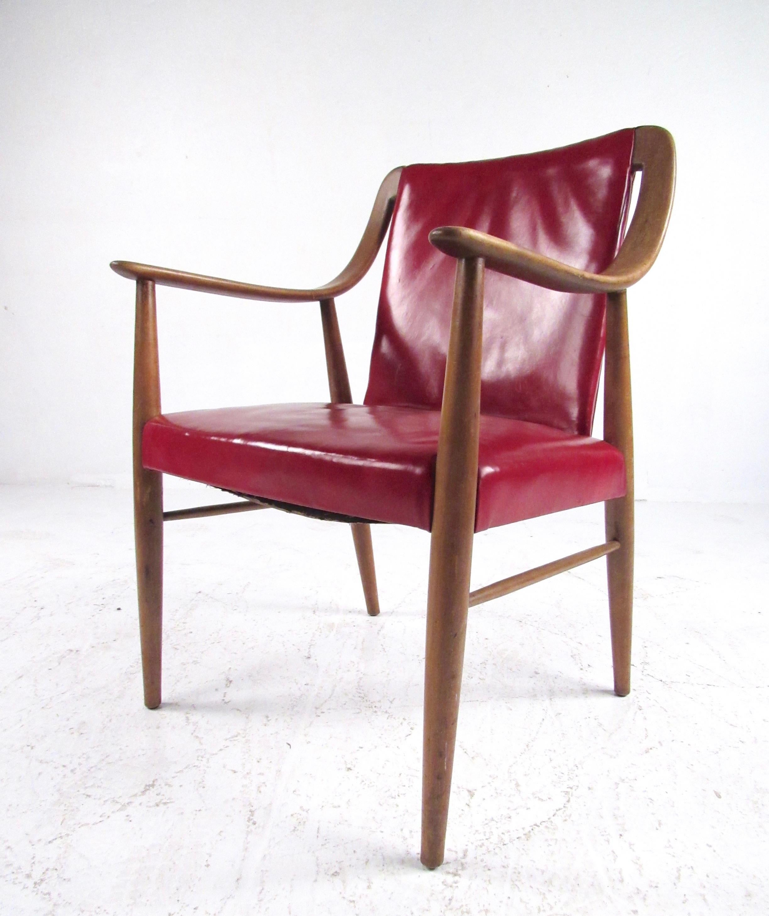 Pair of Vintage Leather Side Chairs after Peter Hvidt 1