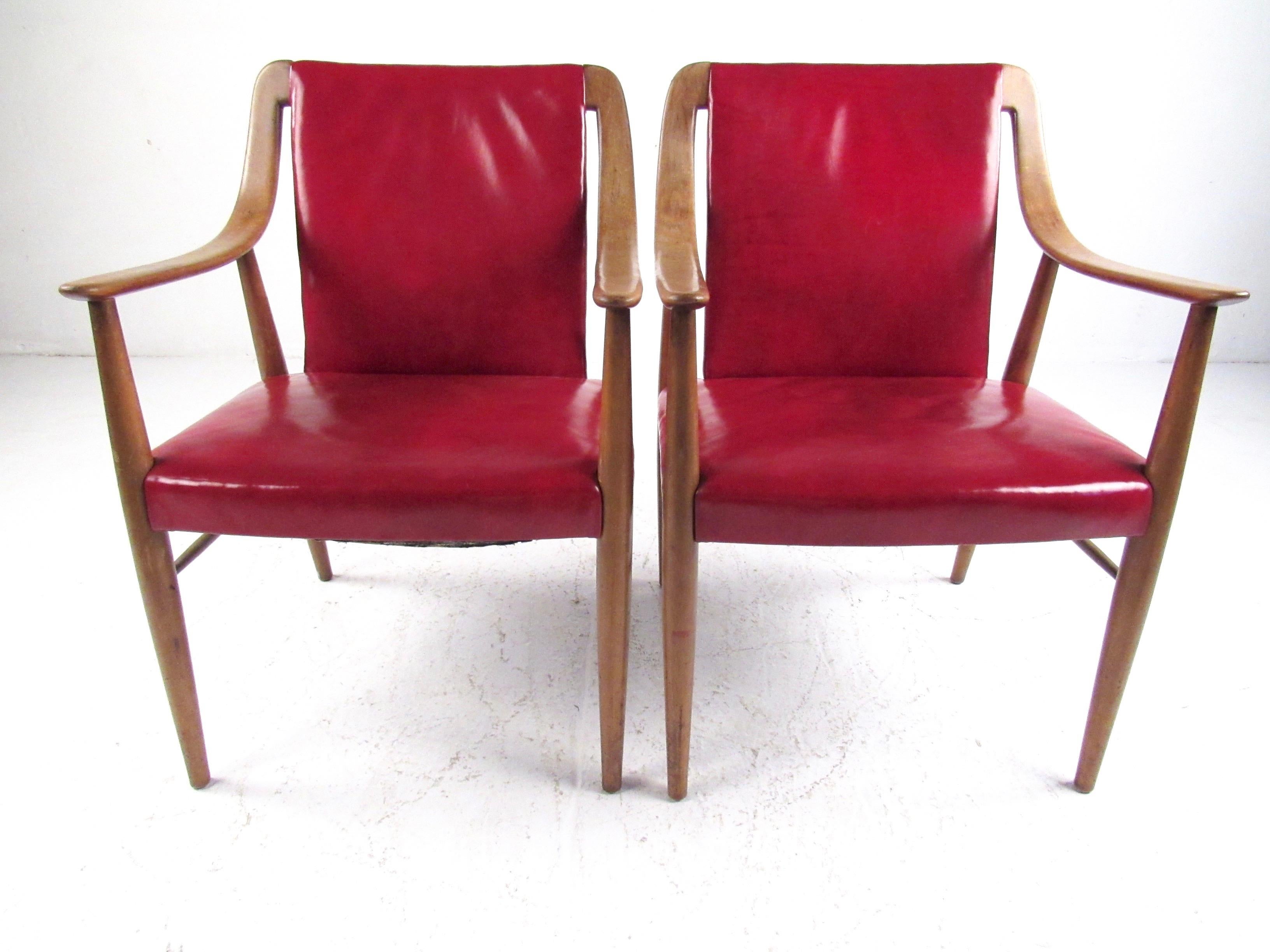 Pair of Vintage Leather Side Chairs after Peter Hvidt 2