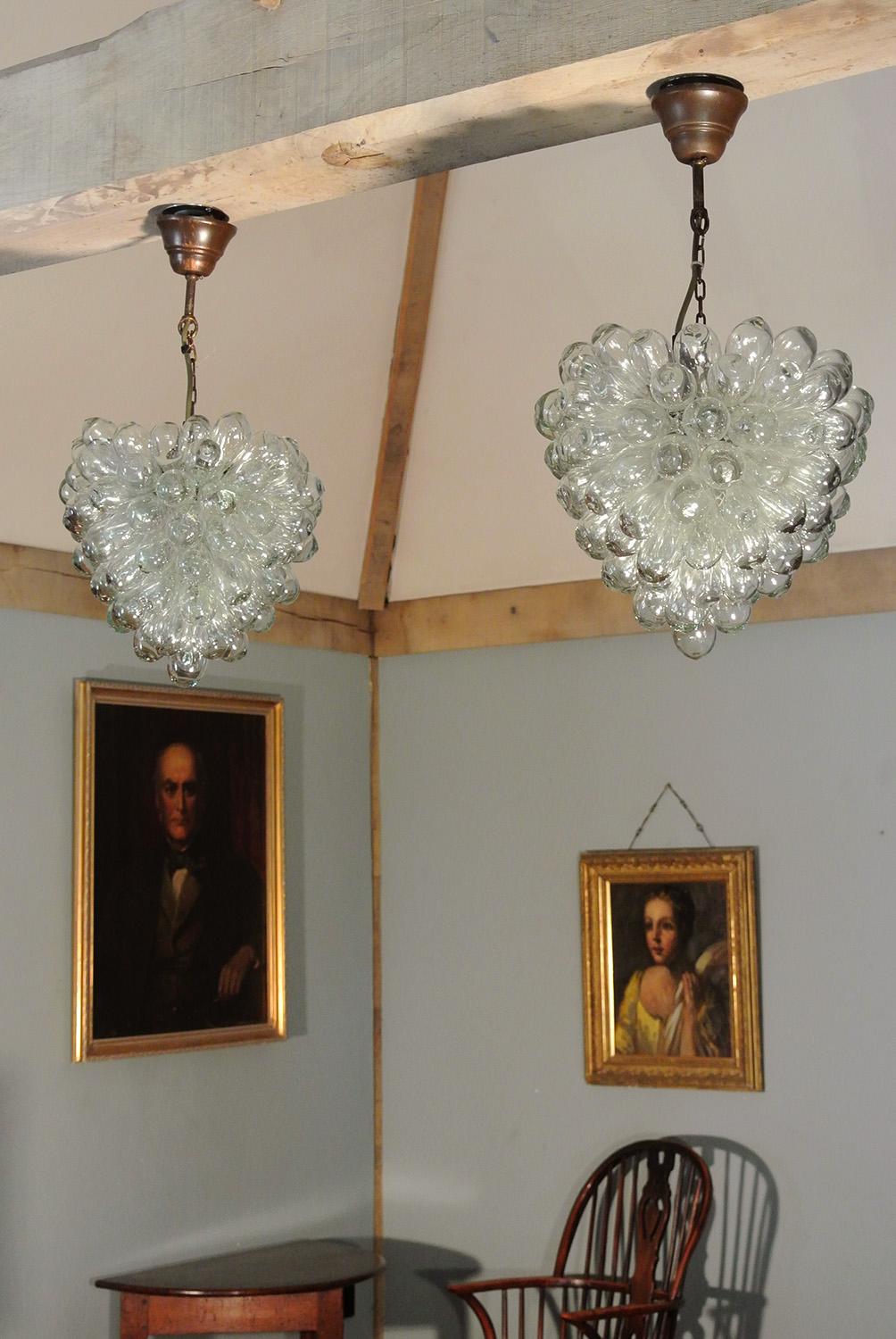 Pair of Vintage Liberty of London 'Grape' Light Chandeliers In Good Condition For Sale In Dallington, East Sussex