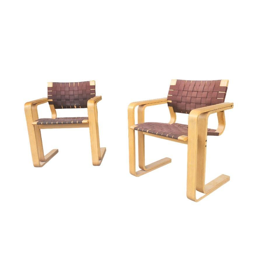 Beautiful pair of vintage light oak armchairs model 5331, Johnny Soerensen and Rud Thygesen for Magnus Olesen publisher, good condition