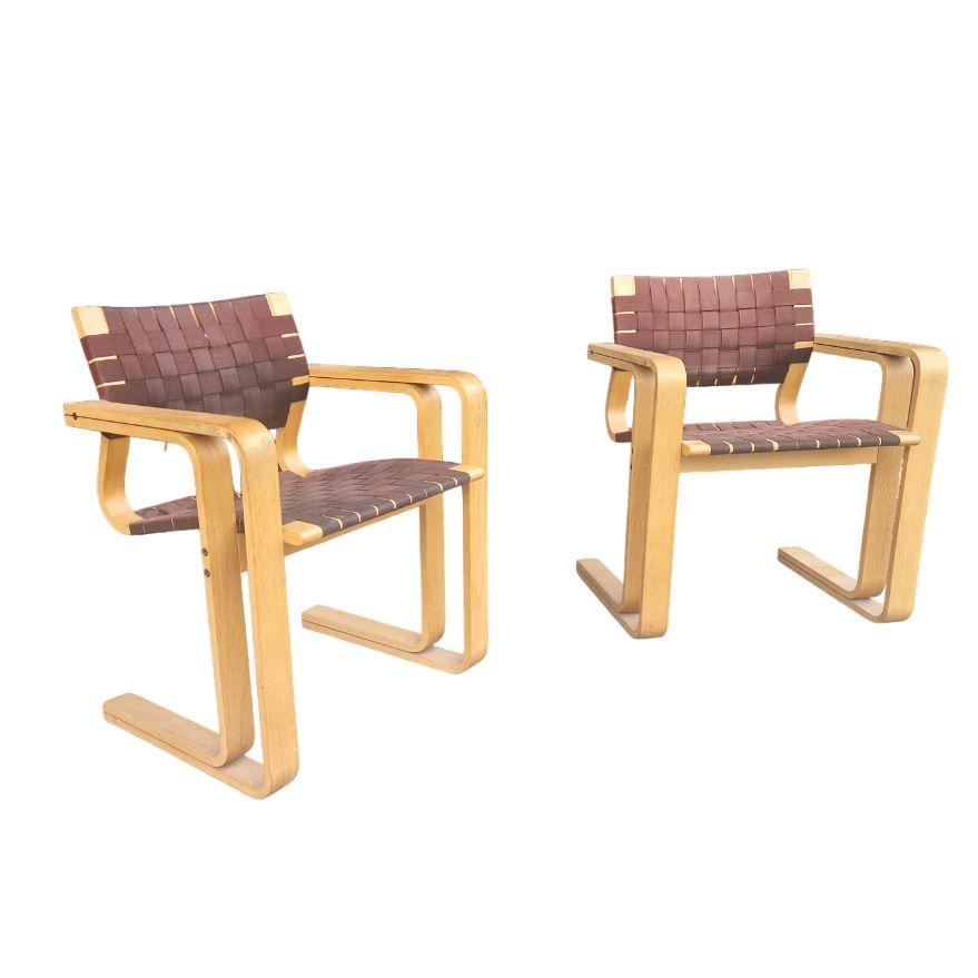 Scandinavian Pair of vintage light oak armchairs model 5331 Johnny Soerensen and Rud Thygesen
