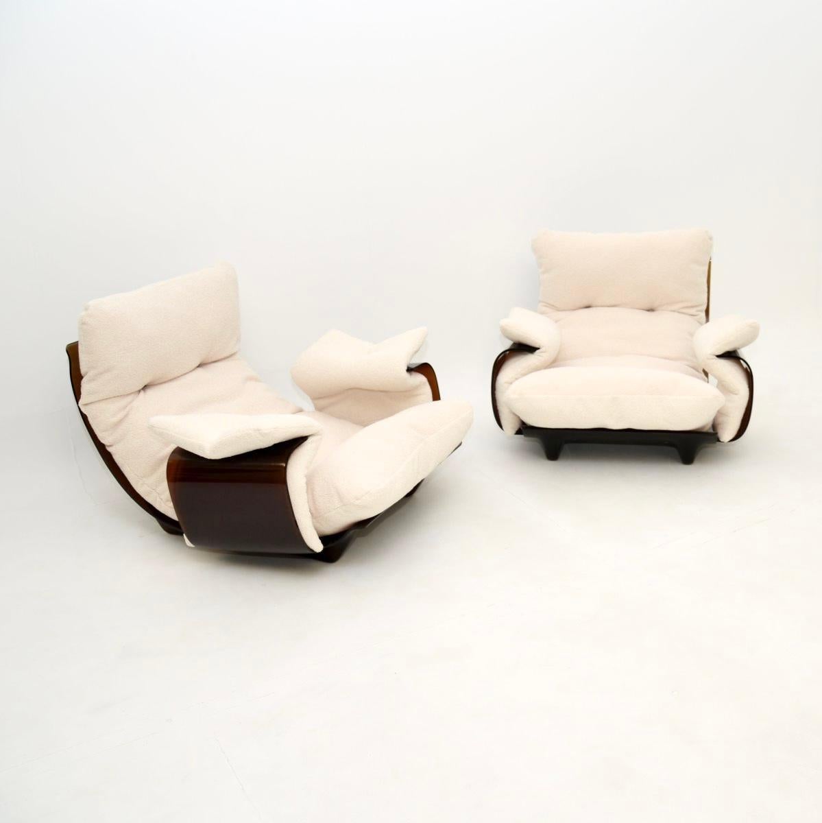 Mid-Century Modern Pair of Vintage Ligne Roset Marsala Armchairs