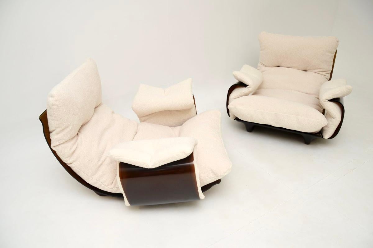 French Pair of Vintage Ligne Roset Marsala Armchairs