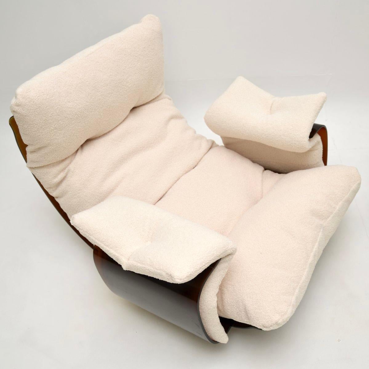 Bouclé Pair of Vintage Ligne Roset Marsala Armchairs