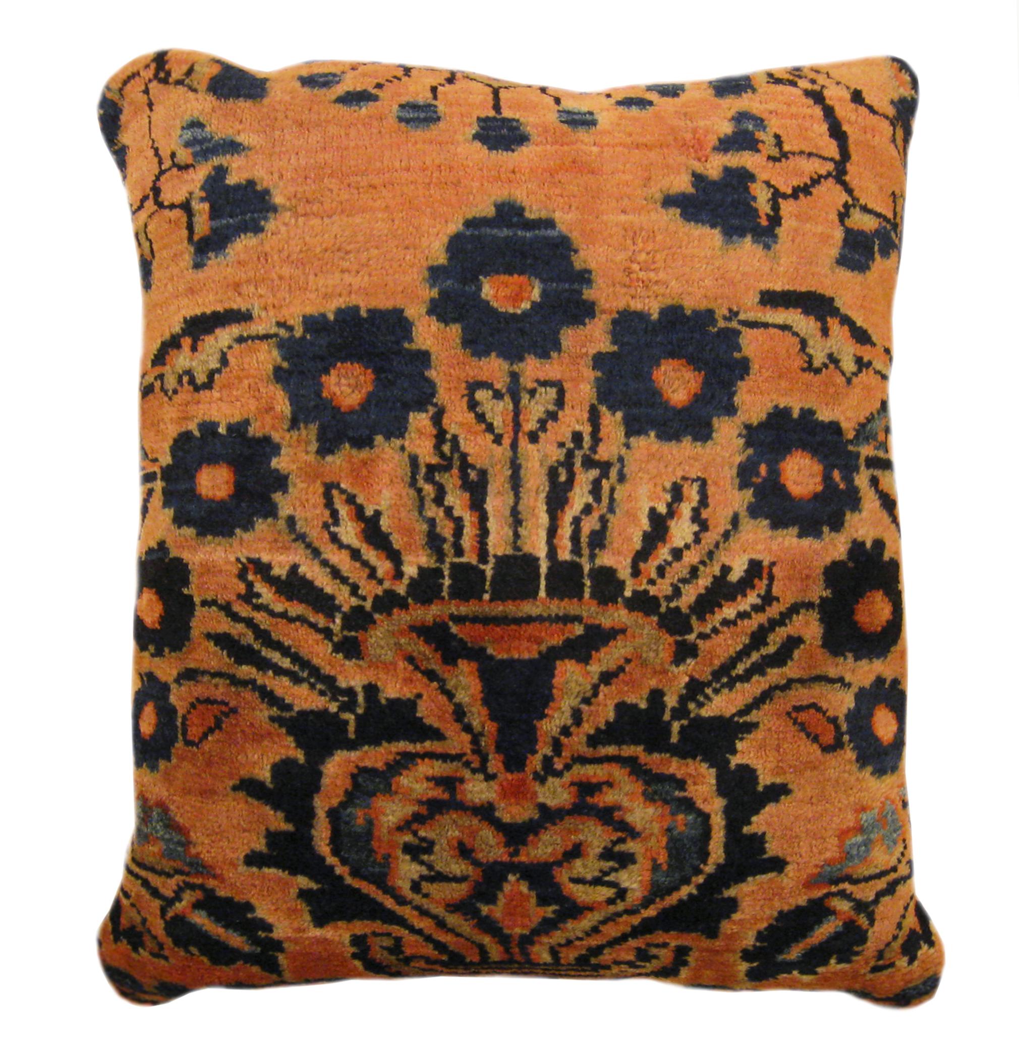 Pair of Vintage Persian Lilihan Decorative Oriental Rug Pillows 2