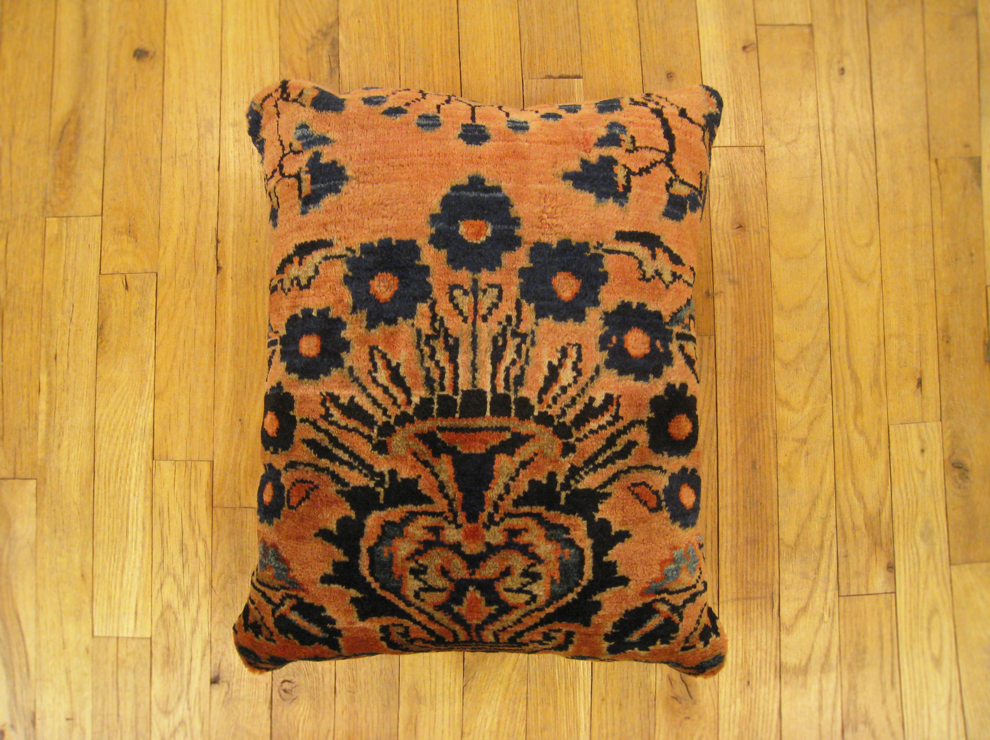 Pair of Vintage Persian Lilihan Decorative Oriental Rug Pillows 3