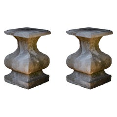 Pair of Vintage Limestone Plinths