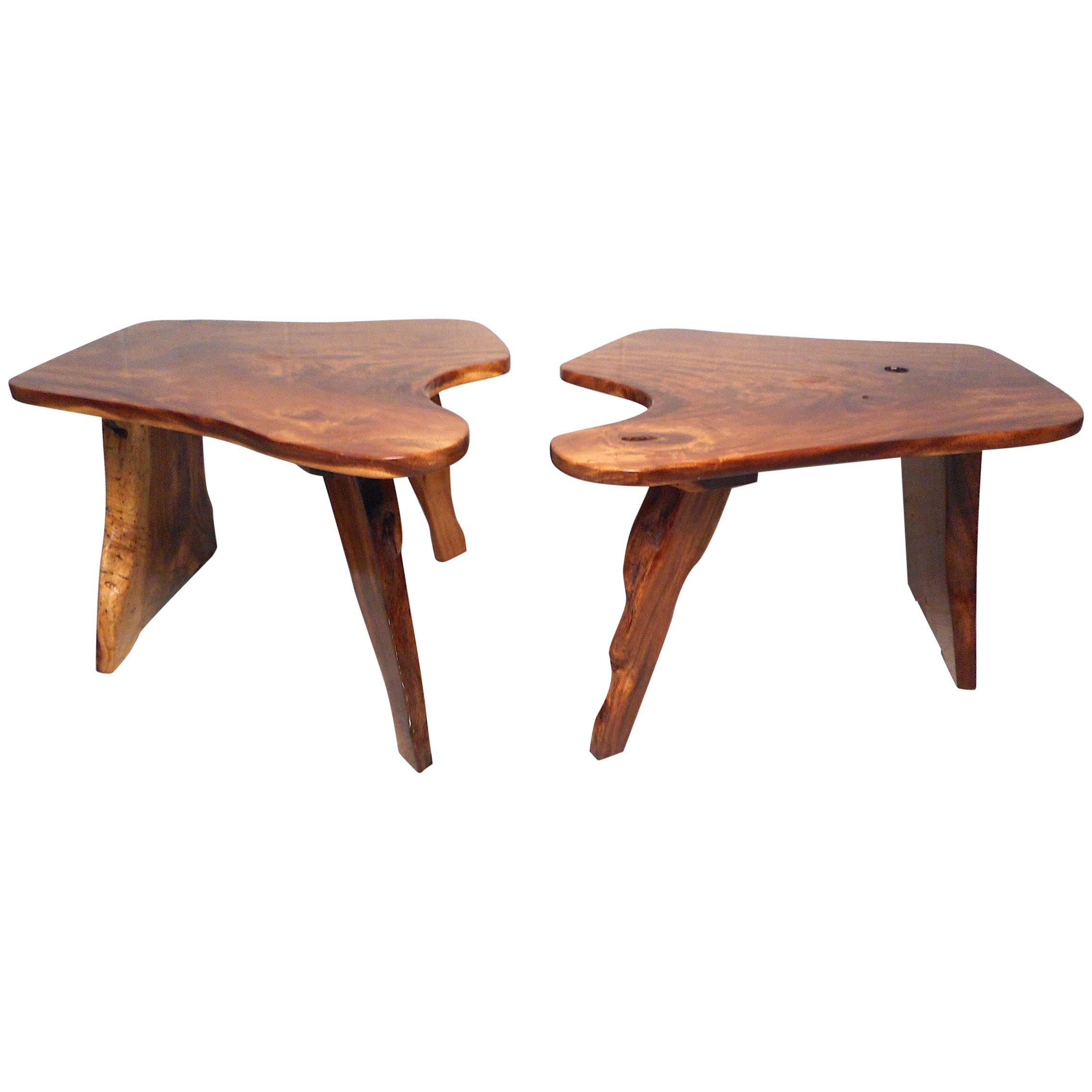 Pair of Vintage Live-Edge Tables