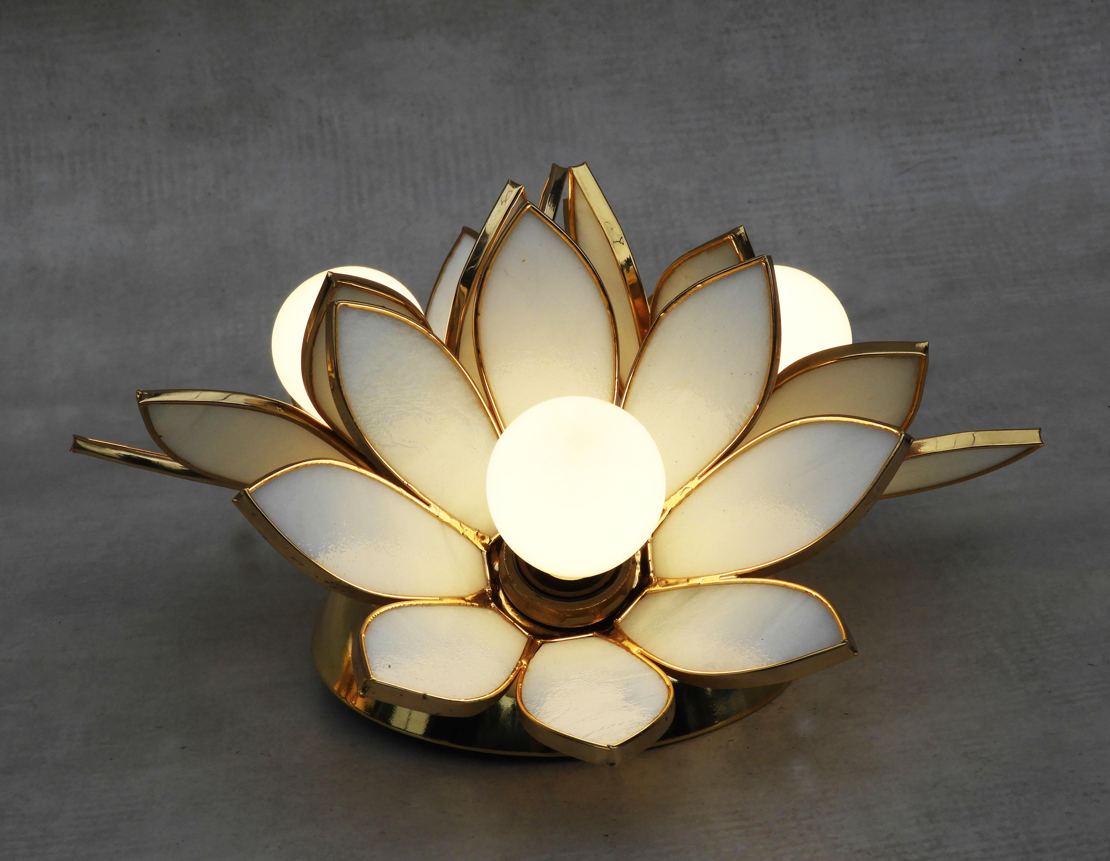 Pair of Vintage Lotus Flower Lights, c1980 France 1