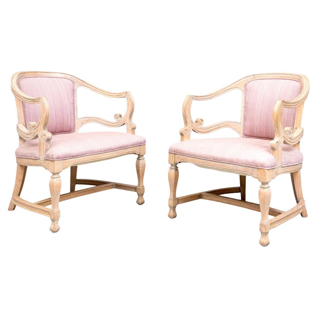 Pair Of Vintage Hollywood Regency Style Armchairs