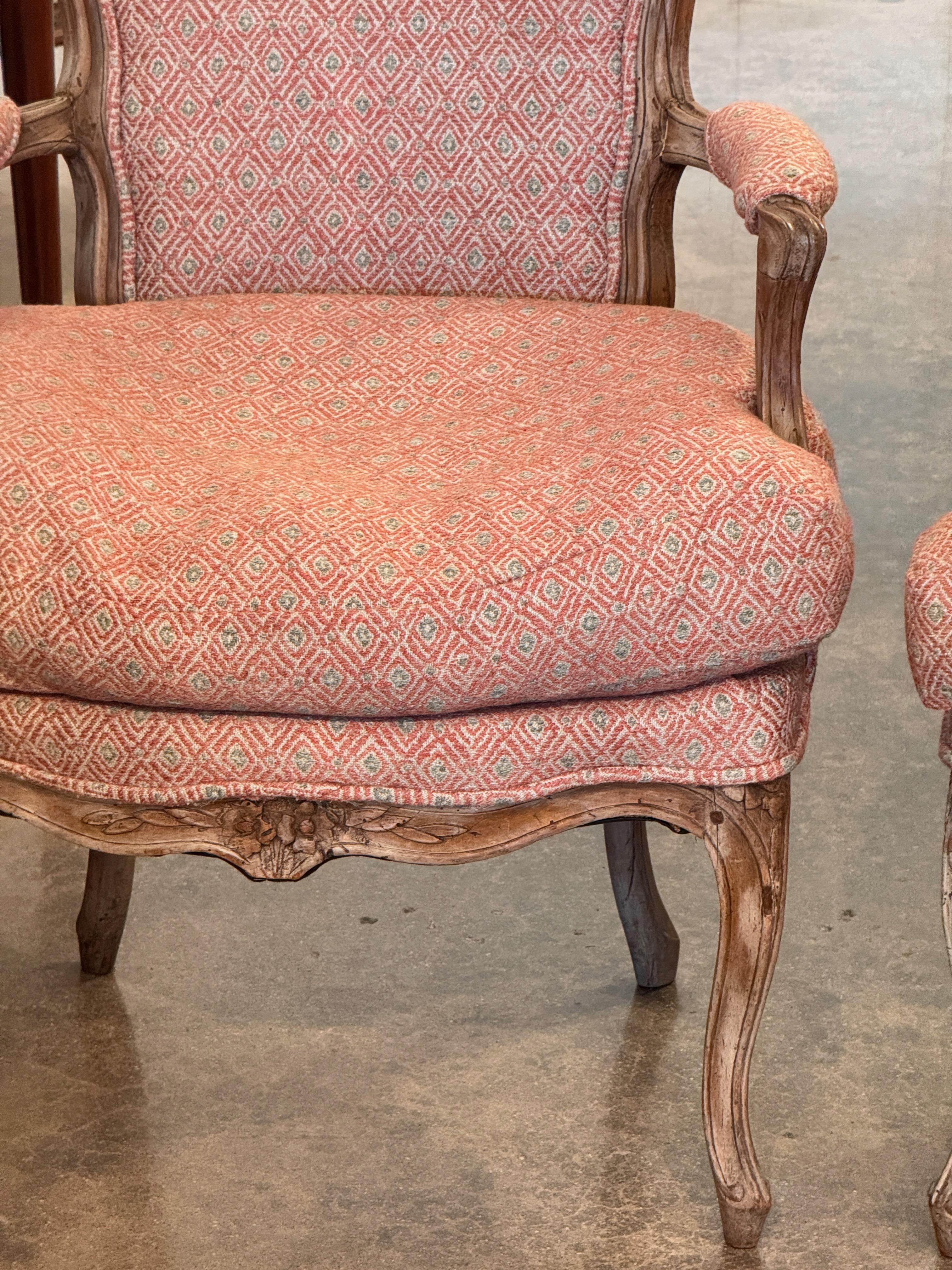 Pair of Vintage Louis XV Style Fauteuils In Good Condition For Sale In Charlottesville, VA