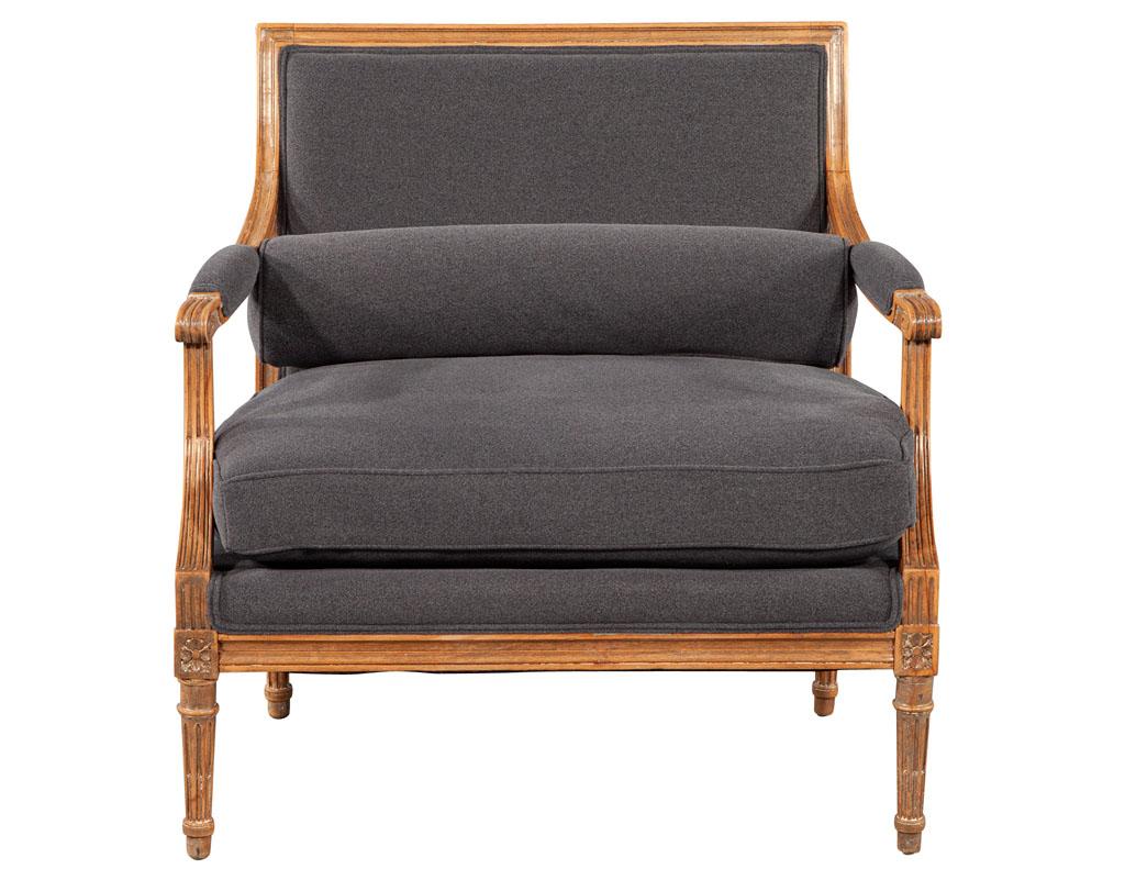 Pair of Vintage Louis XVI Bergere Arm Chairs 4