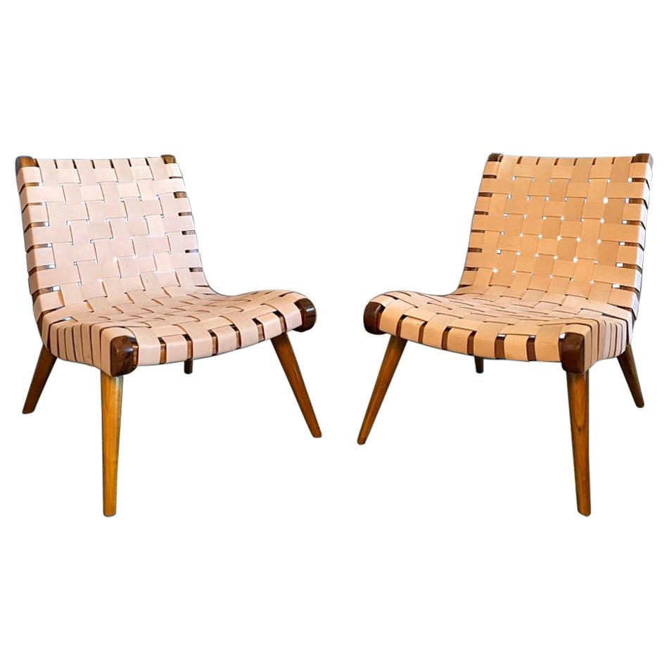 Pair of Vintage Lounge Chairs in the Style of Jens Risom