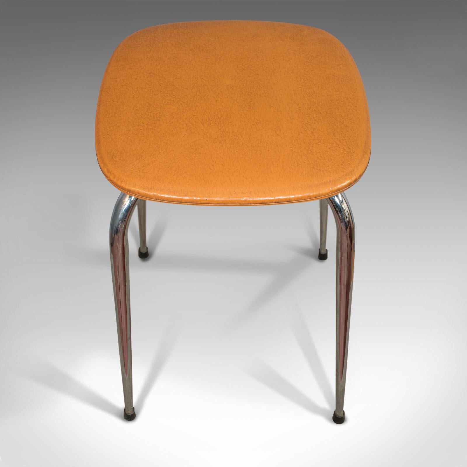 Pair of Vintage Lounge Stools, French, Leatherette, 1960s Stool, 20th Century For Sale 3