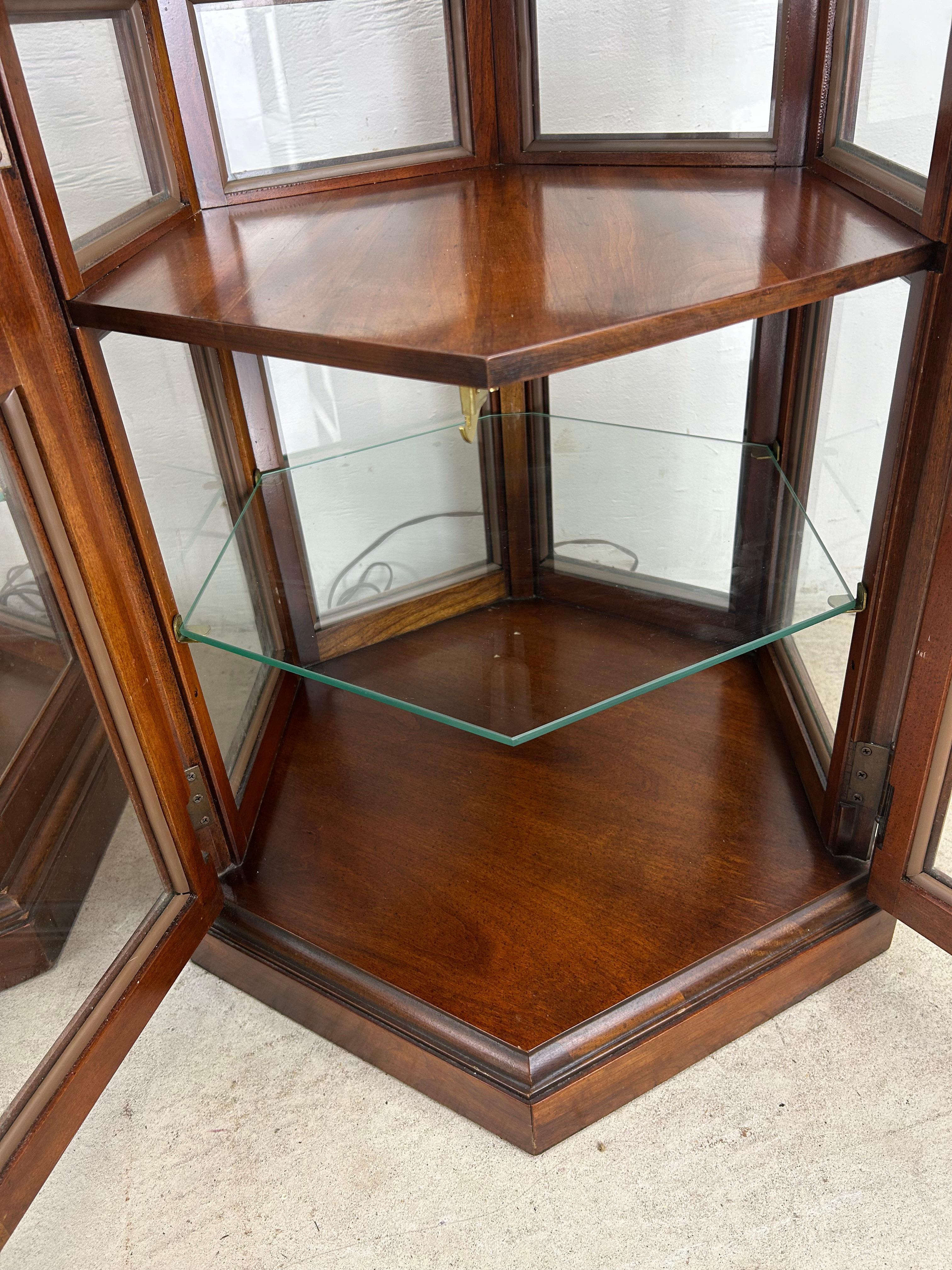 Pair of Vintage Low Lighted Display Cabinets with Lock & Key For Sale 5