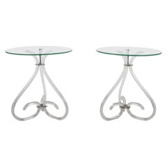 Pair of Vintage Lucite and Glass Side Tables in the Style of Dorothy Thorpe